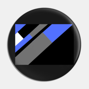 Blue,, White, Black, and Grey Rectangle and Triangle pattern Pin