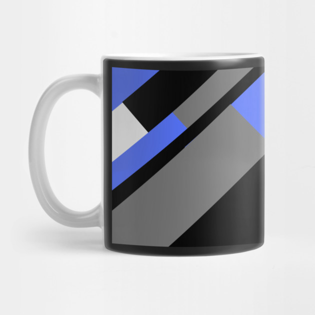 Blue,, White, Black, and Grey Rectangle and Triangle pattern by BirdsnStuff