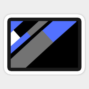 Blue,, White, Black, and Grey Rectangle and Triangle pattern Magnet
