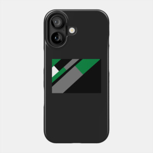 Green,, White, Black, and Grey Rectangle and Triangle pattern Phone Case