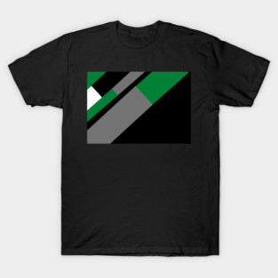 Green,, White, Black, and Grey Rectangle and Triangle pattern T-Shirt