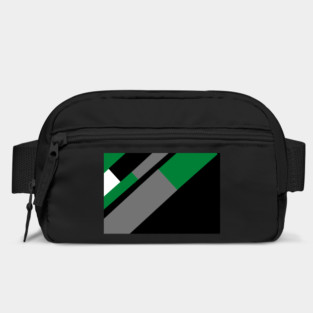Green,, White, Black, and Grey Rectangle and Triangle pattern Bag
