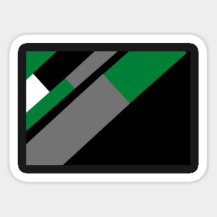 Green,, White, Black, and Grey Rectangle and Triangle pattern Magnet