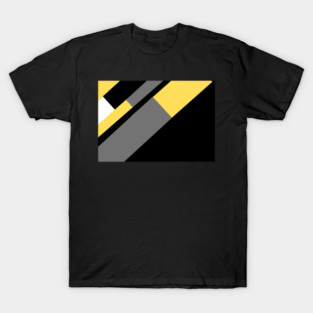 Yellow,  White, Black, and Grey Rectangle and Triangle pattern T-Shirt
