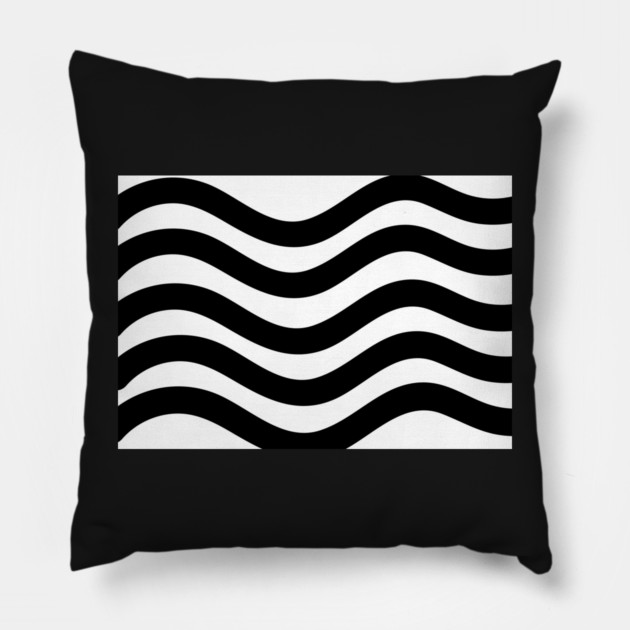 Black and White Wavy lines Pillow by BirdsnStuff