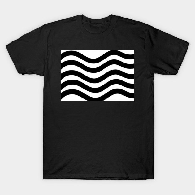 Black and White Wavy lines T-Shirt by BirdsnStuff