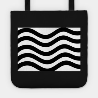 Black and White Wavy lines Tote