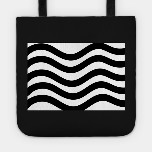 Black and White Wavy lines Tote by BirdsnStuff