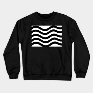 Black and White Wavy lines Crewneck Sweatshirt