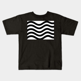 Black and White Wavy lines Kids T-Shirt