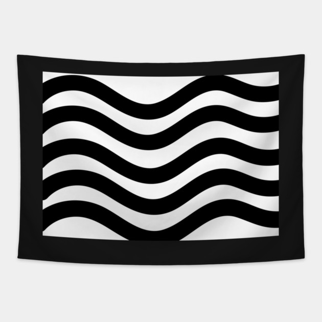 Black and White Wavy lines Tapestry by BirdsnStuff