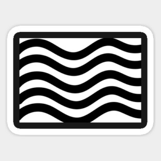 Black and White Wavy lines Magnet
