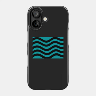 Medium blue and black wavy lines Phone Case
