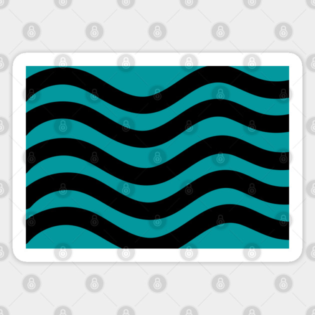 Medium blue and black wavy lines Sticker by BirdsnStuff