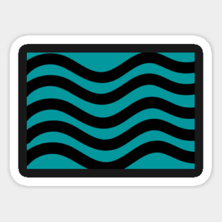Medium blue and black wavy lines Magnet