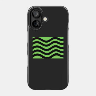 Light Green and Black Wavy Lines Phone Case