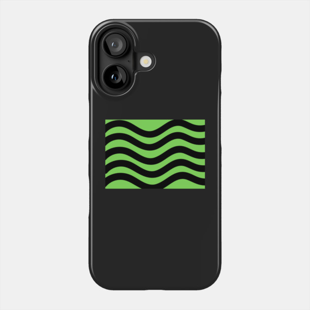 Light Green and Black Wavy Lines Phone Case by BirdsnStuff