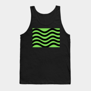 Light Green and Black Wavy Lines Tank Top