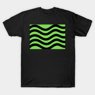Light Green and Black Wavy Lines T-Shirt