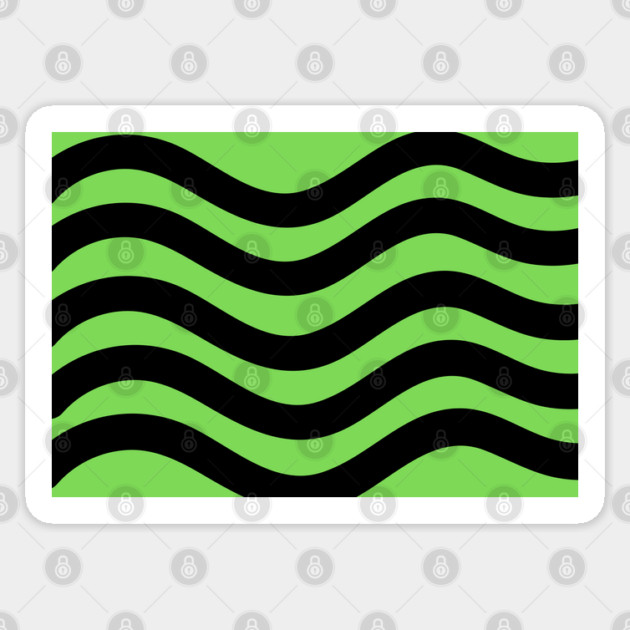 Light Green and Black Wavy Lines Sticker by BirdsnStuff