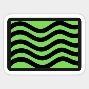 Light Green and Black Wavy Lines Magnet