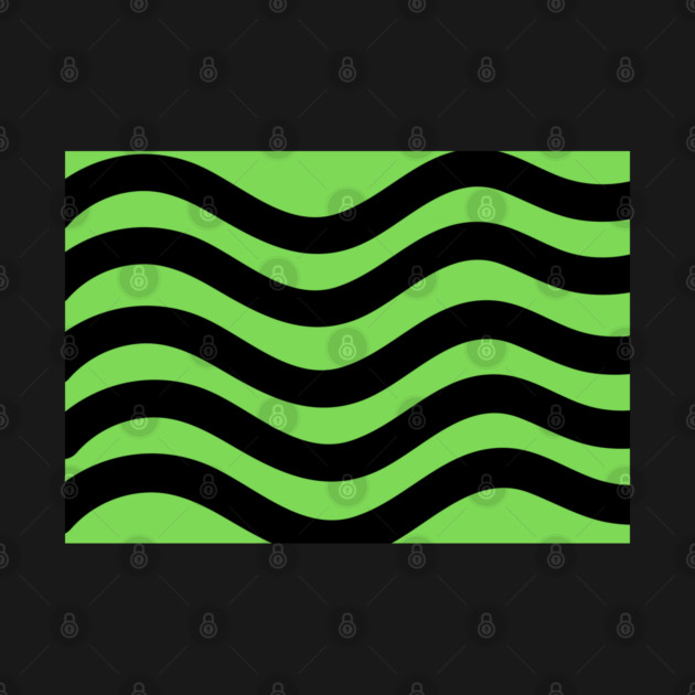 Light Green and Black Wavy Lines by BirdsnStuff