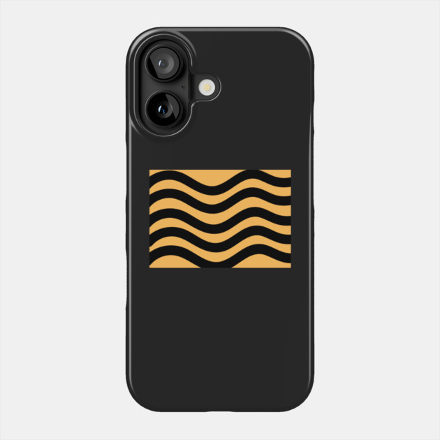 Orange and Black Wavy Lines Phone Case by BirdsnStuff