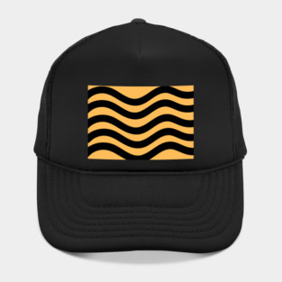 Orange and Black Wavy Lines Hat