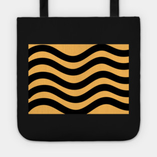 Orange and Black Wavy Lines Tote