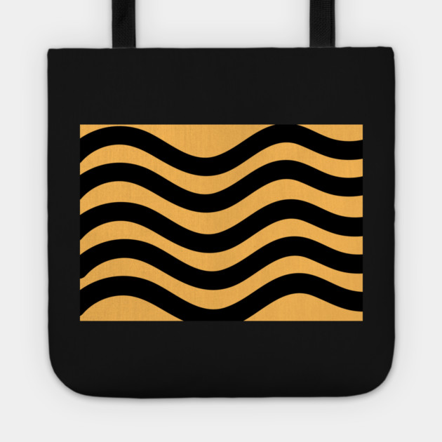 Orange and Black Wavy Lines Tote by BirdsnStuff