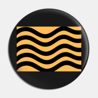 Orange and Black Wavy Lines Pin