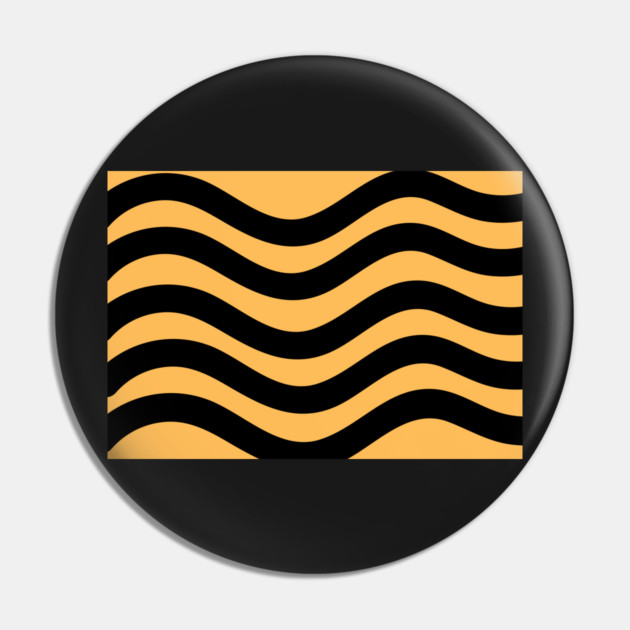 Orange and Black Wavy Lines Pin by BirdsnStuff