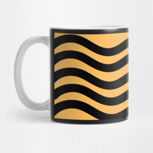 Orange and Black Wavy Lines Mug