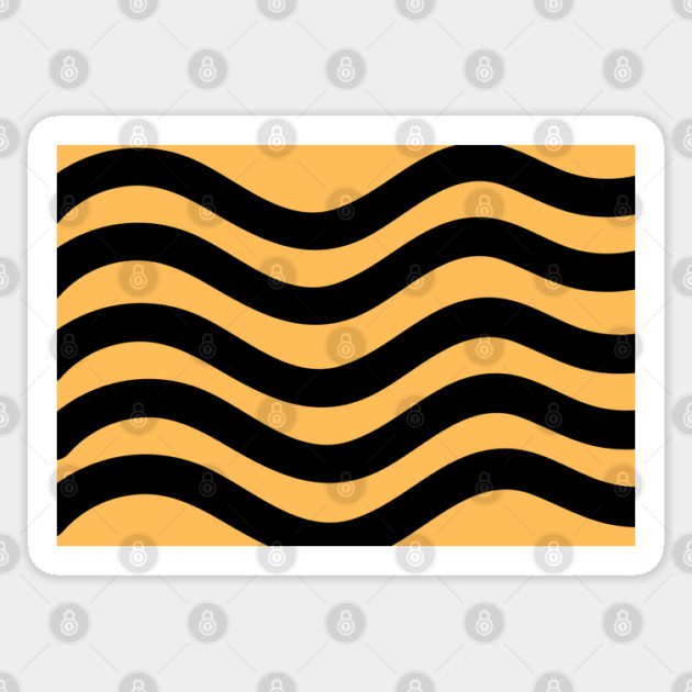 Orange and Black Wavy Lines Sticker by BirdsnStuff