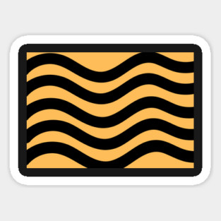 Orange and Black Wavy Lines Magnet