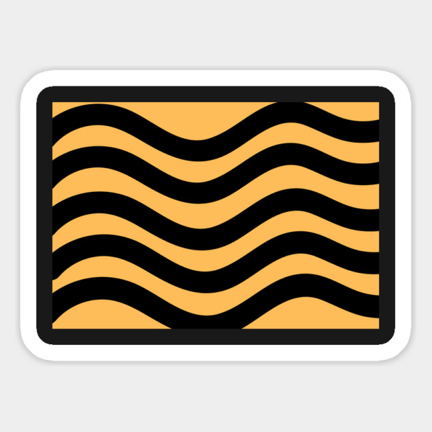 Orange and Black Wavy Lines Magnet by BirdsnStuff