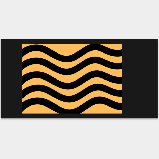 Orange and Black Wavy Lines Wall Art by BirdsnStuff