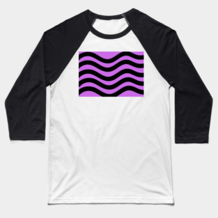 Purple and Black Wavy Lines Baseball T-Shirt