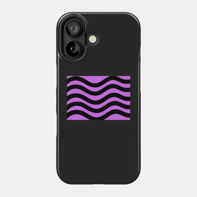 Purple and Black Wavy Lines Phone Case by BirdsnStuff