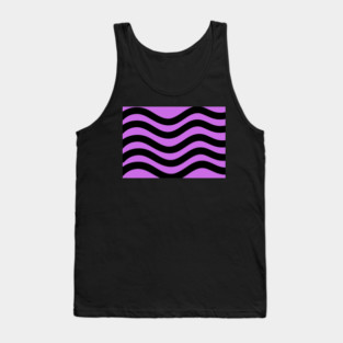Purple and Black Wavy Lines Tank Top