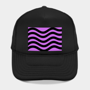 Purple and Black Wavy Lines Hat