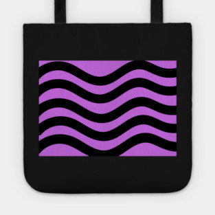Purple and Black Wavy Lines Tote