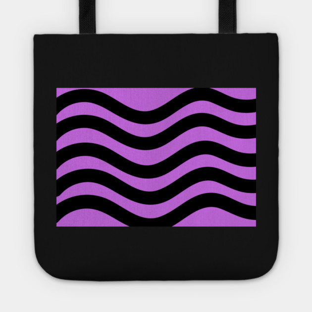 Purple and Black Wavy Lines Tote by BirdsnStuff