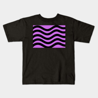 Purple and Black Wavy Lines Kids T-Shirt