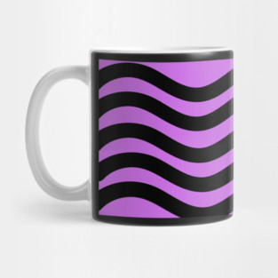 Purple and Black Wavy Lines Mug
