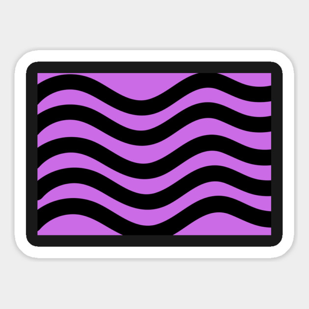 Purple and Black Wavy Lines Magnet by BirdsnStuff