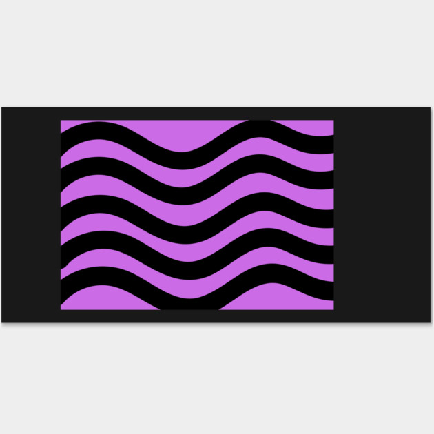 Purple and Black Wavy Lines Wall Art by BirdsnStuff