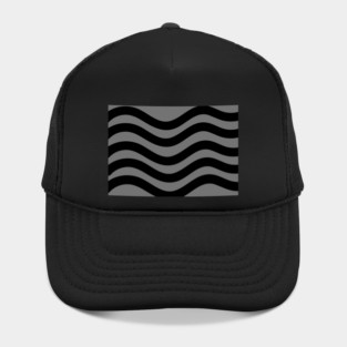 Grey and Black Wavy Lines Hat