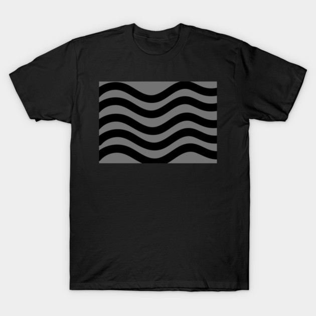 Grey and Black Wavy Lines T-Shirt by BirdsnStuff