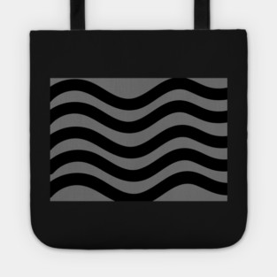 Grey and Black Wavy Lines Tote